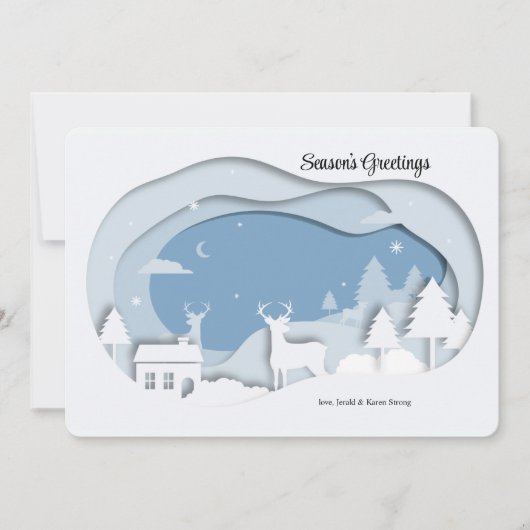 Carte De Voeux De Vacances Dans Les Bois (Devant)