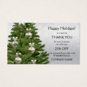 Carte de vœux de vacances d'arbre d'argent (Devant)