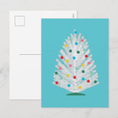 Carte de vœux de vacances d'arbre de milieu de siè (Devant / Derrière)