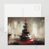 Carte de vœux de vacances d'arbre de Noël contempo (Devant / Derrière)