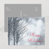Carte de vœux de vacances d'arbre rustique de scin (Devant / Derrière)