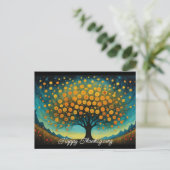 Carte de voeux de vacances d'automne de l'arbre fl (Debout devant)