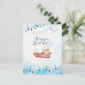 Carte de vœux de vacances de bateau (Debout devant)