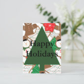 Carte de vœux de vacances de biscuits de Noël (Debout devant)