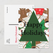 Carte de vœux de vacances de biscuits de Noël (Devant / Derrière)