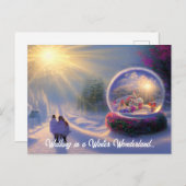 Carte de vœux de vacances de boule de neige de fan (Devant / Derrière)