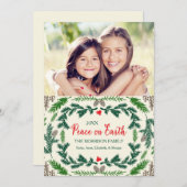 Carte de vœux de vacances de branches de pin de pa (Devant / Derrière)