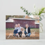 Carte de vœux de vacances de calligraphie Paix sur (Debout devant)