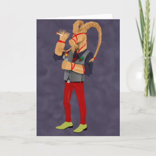 Carte de voeux de vacances de chèvre de Noël