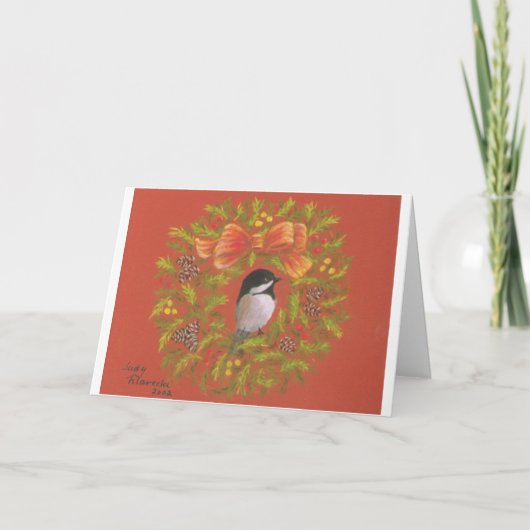 Carte de voeux de vacances de Chickadee (Devant)