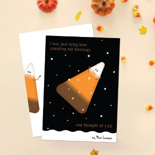 Carte de vœux de vacances de chocolat Candy Corn H