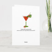 Carte de voeux de vacances de cocktail de Noël (Dos)