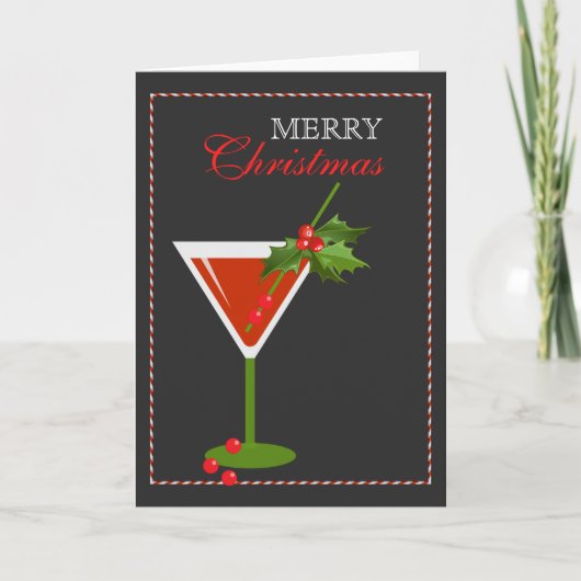 Carte de voeux de vacances de cocktail de Noël (Devant)