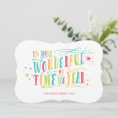 Carte de vœux de vacances de couleur vive la plus  (Debout devant)