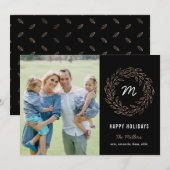 Carte de vœux de vacances de couronne de couleur m (Devant / Derrière)