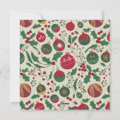 Carte de vœux de vacances de famille dessin animé  (Dos)