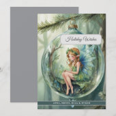 Carte de vœux de vacances de fée magique (Devant / Derrière)