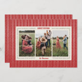 Carte de vœux de vacances de ferme moderne rouge (Devant / Derrière)