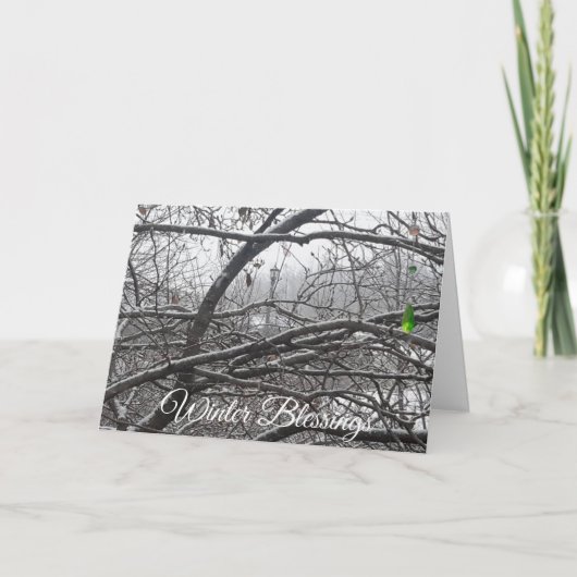 Carte de voeux de vacances de la bénédiction d'hiv (Devant)