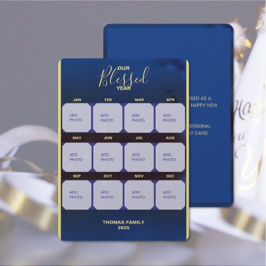 Carte de vœux de vacances de l'année bénie Flat