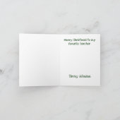 Carte de voeux de vacances de l'enseignant (Intérieur)