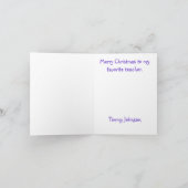 Carte de voeux de vacances de l'enseignant (Intérieur)