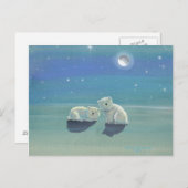 Carte de vœux de vacances de l'ours polaire d'hive (Devant / Derrière)