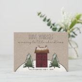 Carte de vœux de vacances de Maison de campagne ru (Debout devant)