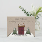 Carte de vœux de vacances de maison rustique de ca (Debout devant)