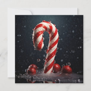 Carte de vœux de vacances de Noël au bonbon en can