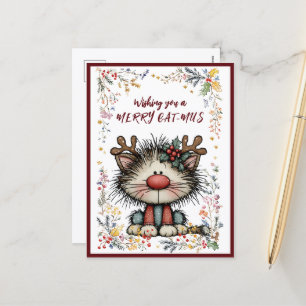 Carte de vœux de vacances de Noël CAT-MUS
