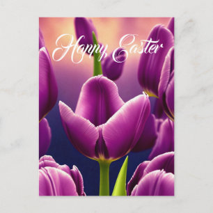 Carte de vœux de vacances de Pâques Champ de Tulip