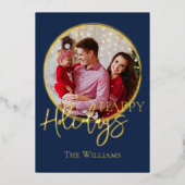 Carte de vœux de vacances de photo de famille clas (Recto)