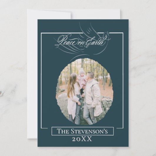 Carte de vœux de vacances de script de paix sur te (Devant)