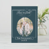 Carte de vœux de vacances de script de paix sur te (Debout devant)