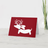 Carte de voeux de vacances de teckel de renne (Devant)