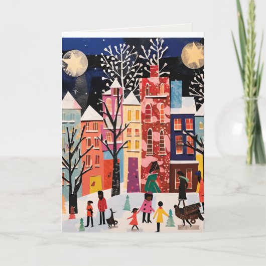 Carte de vœux de vacances design abstrait (Devant)