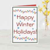 Carte de voeux de vacances d'hiver (Fleur jaune)