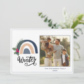 Carte de vœux de vacances d'hiver avec photo de ar (Debout devant)