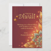 Carte de vœux de vacances Diwali Fleurs de lampes (Devant)