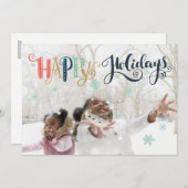 Carte de vœux de vacances Doodle Snow | Carte de v (Devant / Derrière)