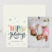 Carte de vœux de vacances Doodle Snow | Photo (Devant / Derrière)