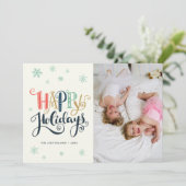 Carte de vœux de vacances Doodle Snow | Photo (Debout devant)