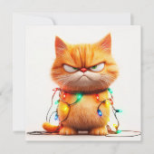 Carte de vœux de vacances dramatique pour chat rou (Devant)