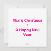 Carte de vœux de vacances dramatique pour chat rou (Dos)