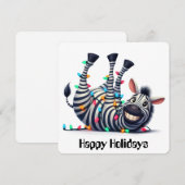 Carte de vœux de vacances drôle de zèbre (Devant / Derrière)