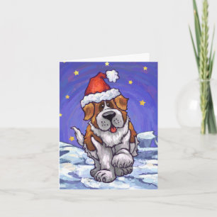 Carte de vœux de vacances du chien Saint-Bernard