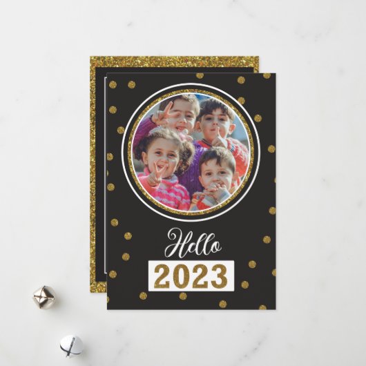 Carte de vœux de vacances du Nouvel An (Devant/Arrière en situation)