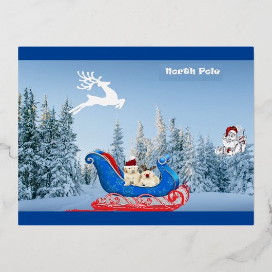 Carte de vœux de vacances du Pôle Nord  (Recto)
