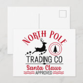 Carte de vœux de vacances du Pôle Nord (Devant / Derrière)